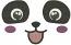 Panda face with eyes and nose machine embroidery design 