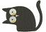 Curious black cat for pocket embroidery, machine embroidery design 