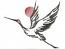 Flying red-crowned crane – machine embroidery design  