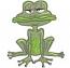 Cute frog machine embroidery design 