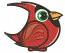Cute cartoon cardinal bird machine embroidery design  
