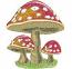 Three red fly agaric mushrooms machine embroidery design 