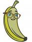 Banana with Glasses Machine Embroidery Design. 