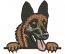 Peeking Shepherd Dog Machine Embroidery Design 
