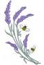 Lavender Bouquet with Bees Embroidery Design 