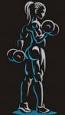 Two-Tone Female Bodybuilder Contour Embroidery Design  