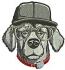 Stylish Labrador Retriever in Glasses and Cap Machine Embroidery Design 