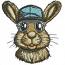 Cool Brown Rabbit in Sunglasses and Cap Machine Embroidery Design 