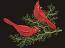 Vibrant Red Cardinal Bird Machine Embroidery Design 