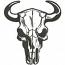 Longhorn Bull Cow Skull Machine Embroidery Design, Western Skull Embroidery Pattern, Digital Embroidery File  
