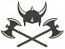 Viking Axes and Helmet Machine Embroidery Design 