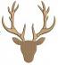 Deer Head Silhouette with Antlers Machine Embroidery Design 