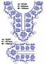 Set of Ornamental Machine Embroidery Designs Blue Flowers and Leaves 