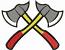 Crossed Firefighter Axes Machine Embroidery Design 