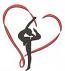 Gymnast with Ribbon and Heart Machine Embroidery Design 