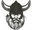 Viking Warrior Head in Helmet Machine Embroidery Design 