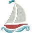 Sailing Boat on the Waves Machine Embroidery Design 