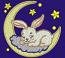 A Bunny Sleeps on the Moon Machine Embroidery Design 