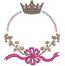 Sakura Wreath Bow and Crown Monogram Frame Machine Embroidery Design 