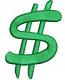 Dollar Sign Machine Embroidery Design 