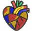 Abstract heart machine embroidery design 