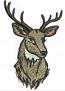 Whitetail Buck Deer Head Machine Embroidery Design 