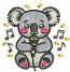 Singing Koala with Microphone Machine Embroidery Design 
