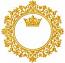 Floral Ornament Frame with Crown Machine Embroidery Design 4 Sizes  