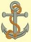 Nautical Anchor with Rope Machine Embroidery Design - Tested Single Size 