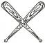 Crossed Baseball Bats Machine Embroidery Design 