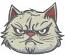 Gloomy cat face machine embroidery design cute and expressive feline for kids clothes accessories and home decor  