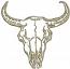 Longhorn Bull Skull Machine Embroidery Design  