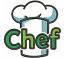 Chef Hat Machine Embroidery Design | Colorful Chef Text with Toque | Kitchen Embroidery Pattern | 3 Sizes: 100x100mm (11200 stitches), 75x75mm (8200 stitches), 60x60mm (6400 stitches) 