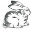 Rabbit Machine Embroidery Design Low Stitch Count  
