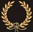 Golden Laurel Wreath with Bow Machine Embroidery Design 