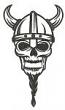 Viking Skull in Helmet Machine Embroidery Design  