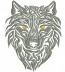 Celtic Wolf Machine Embroidery Design, Dense Stitch Style, Large Hoop Format