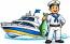 Cartoon Sailor with Yacht and Fish Nautical Art - PNG file with transparent background