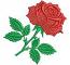 Red rose machine embroidery design 
