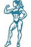 Fitness woman bodybuilder machine embroidery design