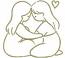 Cute Hugging Girls Machine Embroidery Design 