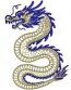 Blue and Gold Oriental Dragon Machine Embroidery Design