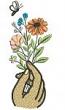 Wildflower Bouquet Machine Embroidery Design, Hand Holding Flowers Pattern, Aesthetic Botanical Embroidery File, Kitchen Towel Design 25052026