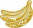 Banana Lace Machine Embroidery Design, Decorative Banana Embroidery Pattern, Tropical Fruit Embroidery File 