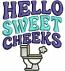 Hello Sweet Cheeks Bathroom Machine Embroidery Design, Funny Toilet Quote, Cute Bathroom Decor Embroidery Pattern