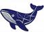Blue Whale Miniature Machine Embroidery Design, Blue Ocean Mammal, Minimal Marine Animal Embroidery File, Nautical Digital Download