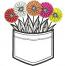 Flower Pocket Machine Embroidery Design, Wildflower Pocket Applique, Daisy Bouquet Pocket, Floral Shirt Pocket Embroidery 