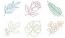Line Art Botanical Floral Machine Embroidery Design Set Minimalist Flower Leaf Collection Modern One Line Art Digital Files