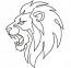 Roaring Lion Embroidery Design, Animal Outline Line Art Machine Embroidery File, Roar Lion Head Digitized Pattern for Jacket, Hoodie & Ca