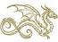Dragon Machine Embroidery Design, Mythical Monster Outline, Cap Size Included 
